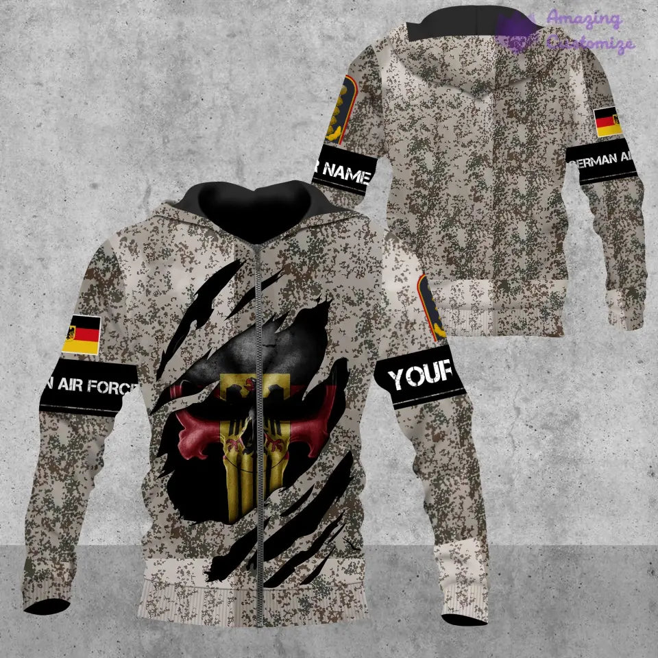 Personalized Germany with Name and Rank Soldier/Veteran T-shirt All Over Printed - 08042402QA