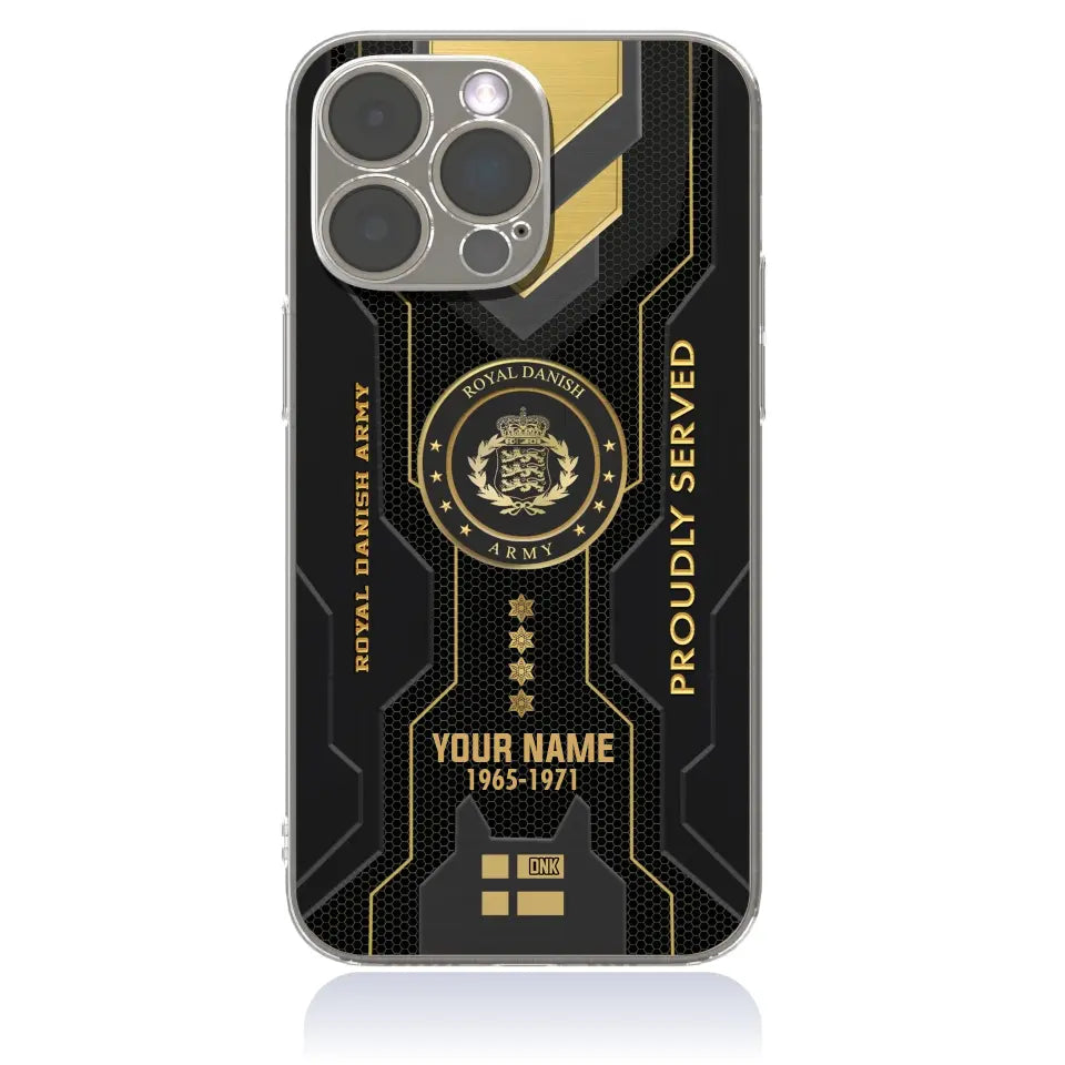 Personalized Denmark Soldier/Veterans With Rank, Name And Name Phone Case Printed - 17126208