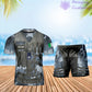 Personalized Ireland Soldier/ Veteran Camo With Name And Rank Combo T-Shirt + Short 3D Printed  - 17137440