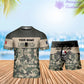 Personalized France Soldier/ Veteran Camo With Name And Rank Combo T-Shirt + Short 3D Printed  - 1112230001QA