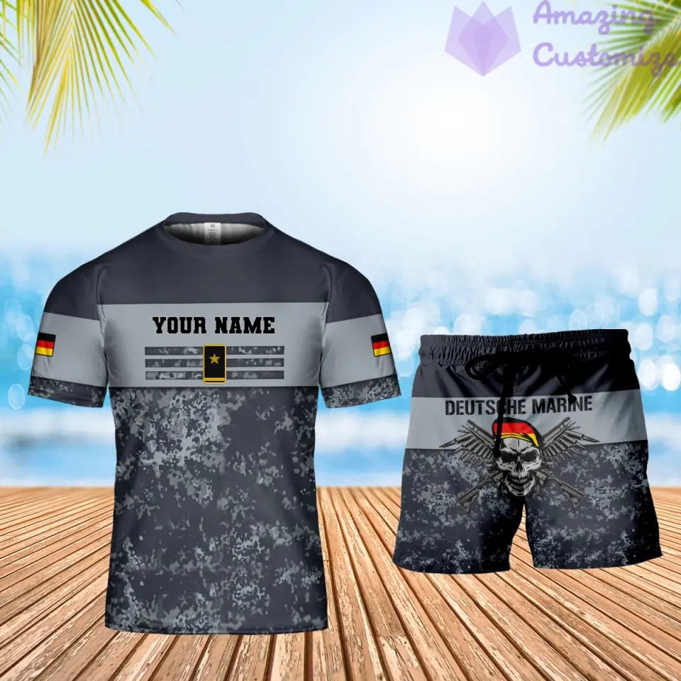 Personalized Germany Soldier/ Veteran Camo With Name And Rank Combo T-Shirt + Short 3D Printed  - 1112230001QA