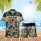 Personalized France Soldier/ Veteran Camo With Rank Combo Hawaii Shirt + Short 3D Printed - 1112230001QA