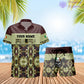 Personalized Ireland Soldier/ Veteran Camo With Rank Combo Hawaii Shirt + Short 3D Printed - 1201240001QA