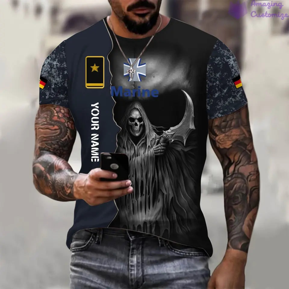 Personalized Germany Soldier/ Veteran Camo With Name And Rank 3D T-shirt Printed  - 17062272