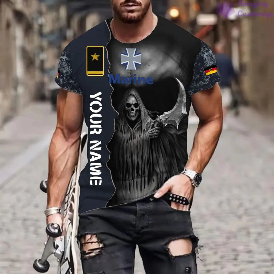 Personalized Germany Soldier/ Veteran Camo With Name And Rank 3D T-shirt Printed  - 17062272