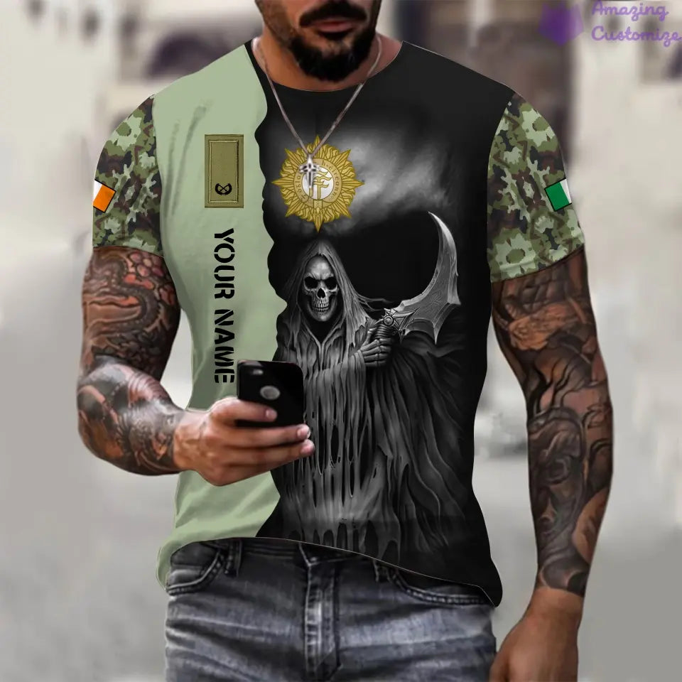 Personalized Ireland Soldier/ Veteran Camo With Name And Rank 3D T-shirt Printed  - 17062272