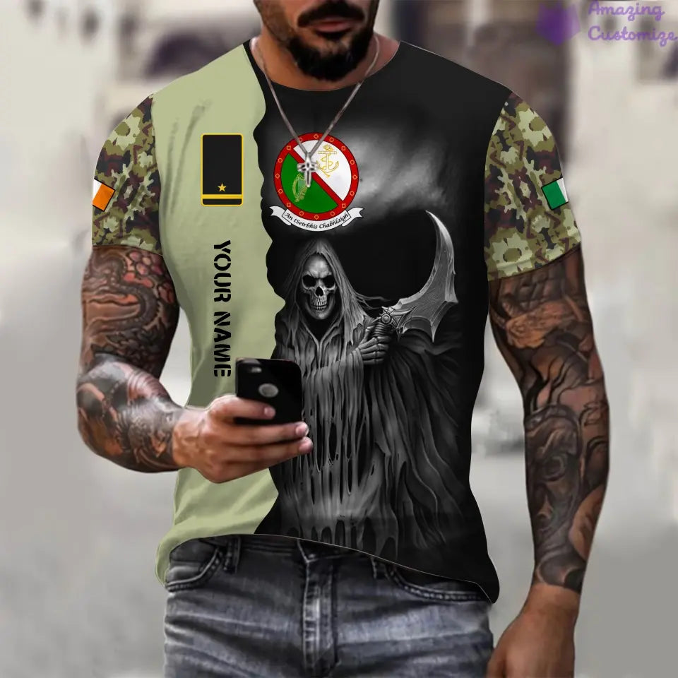Personalized Ireland Soldier/ Veteran Camo With Name And Rank 3D T-shirt Printed  - 17062272