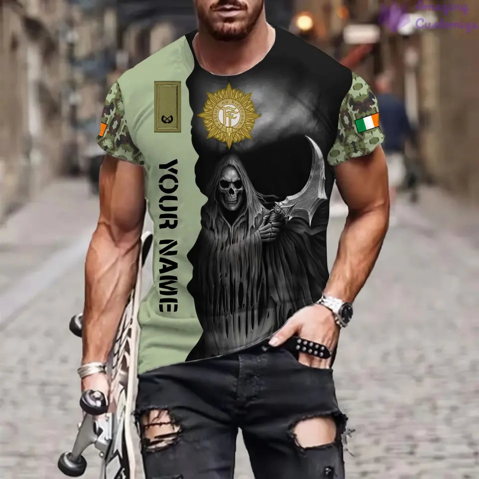 Personalized Ireland Soldier/ Veteran Camo With Name And Rank 3D T-shirt Printed  - 17062272