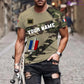 Personalized France Soldier/ Veteran Camo With Name And Rank T-Shirt 3D Printed  - 3001240001