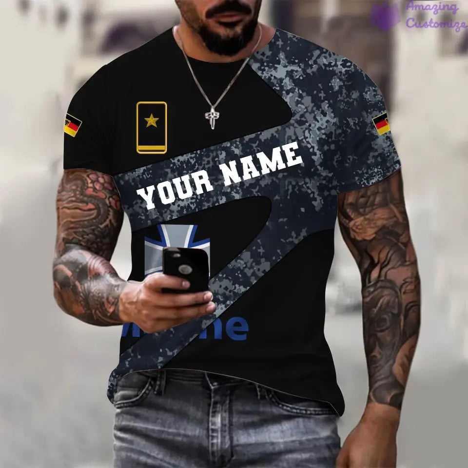 Personalized Germany Soldier/ Veteran Camo With Name And Rank T-Shirt 3D Printed  - 17065728