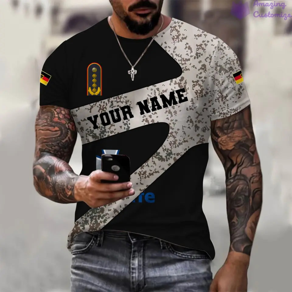 Personalized Germany Soldier/ Veteran Camo With Name And Rank T-Shirt 3D Printed  - 17065728