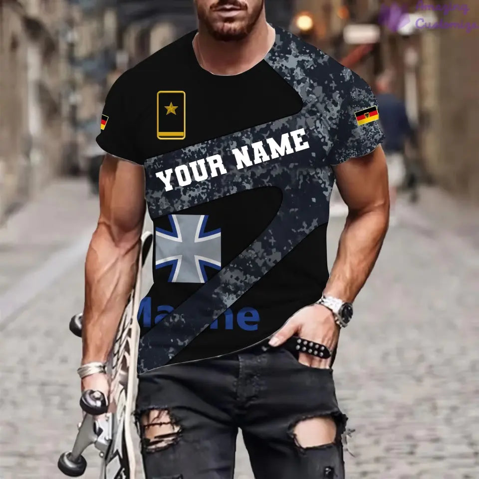 Personalized Germany Soldier/ Veteran Camo With Name And Rank T-Shirt 3D Printed  - 17065728