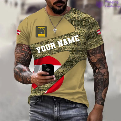 Personalized Austria Soldier/ Veteran Camo With Name And Rank T-shirt 3D Printed - 3001240001QA