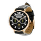 Personalized Finland Soldier/ Veteran With Name, Rank and Year Black Stitched Leather Watch - 27042401QA - Gold Version