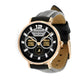 Personalized France Soldier/ Veteran With Name, Rank and Year Black Stitched Leather Watch - 27042401QA - Gold Version