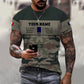Personalized France Soldier/ Veteran Camo With Name And Rank T-shirt 3D Printed  - 1112230001QA
