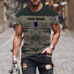 Personalized France Soldier/ Veteran Camo With Name And Rank T-shirt 3D Printed  - 1112230001QA