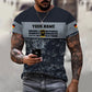 T-shirt personnalisé avec camouflage soldat/vétéran allemand avec nom et grade imprimé en 3D - 1112230001QA