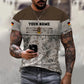 T-shirt personnalisé avec camouflage soldat/vétéran allemand avec nom et grade imprimé en 3D - 1112230001QA