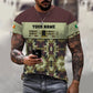 Personalized Ireland Soldier/ Veteran Camo With Name And Rank T-shirt 3D Printed  -   1201240001QA