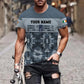 Personalized Ireland Soldier/ Veteran Camo With Name And Rank T-shirt 3D Printed  -   1201240001QA