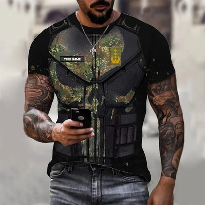 Personalized Germany Soldier/ Veteran Camo With Name And Rank T-shirt 3D Printed  - 17013888