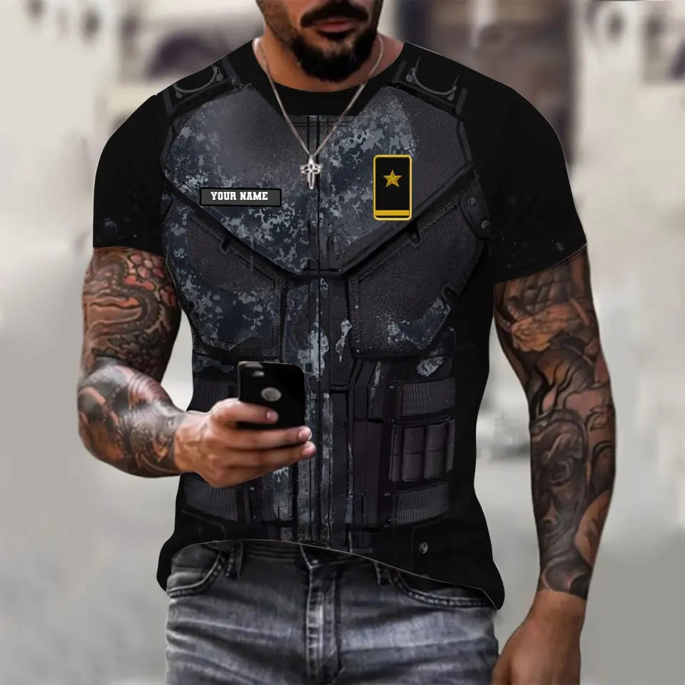 Personalized Germany Soldier/ Veteran Camo With Name And Rank T-shirt 3D Printed  - 17013888