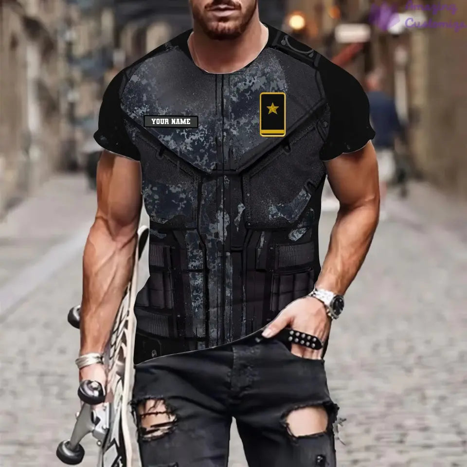 Personalized Germany Soldier/ Veteran Camo With Name And Rank T-shirt 3D Printed  - 17013888