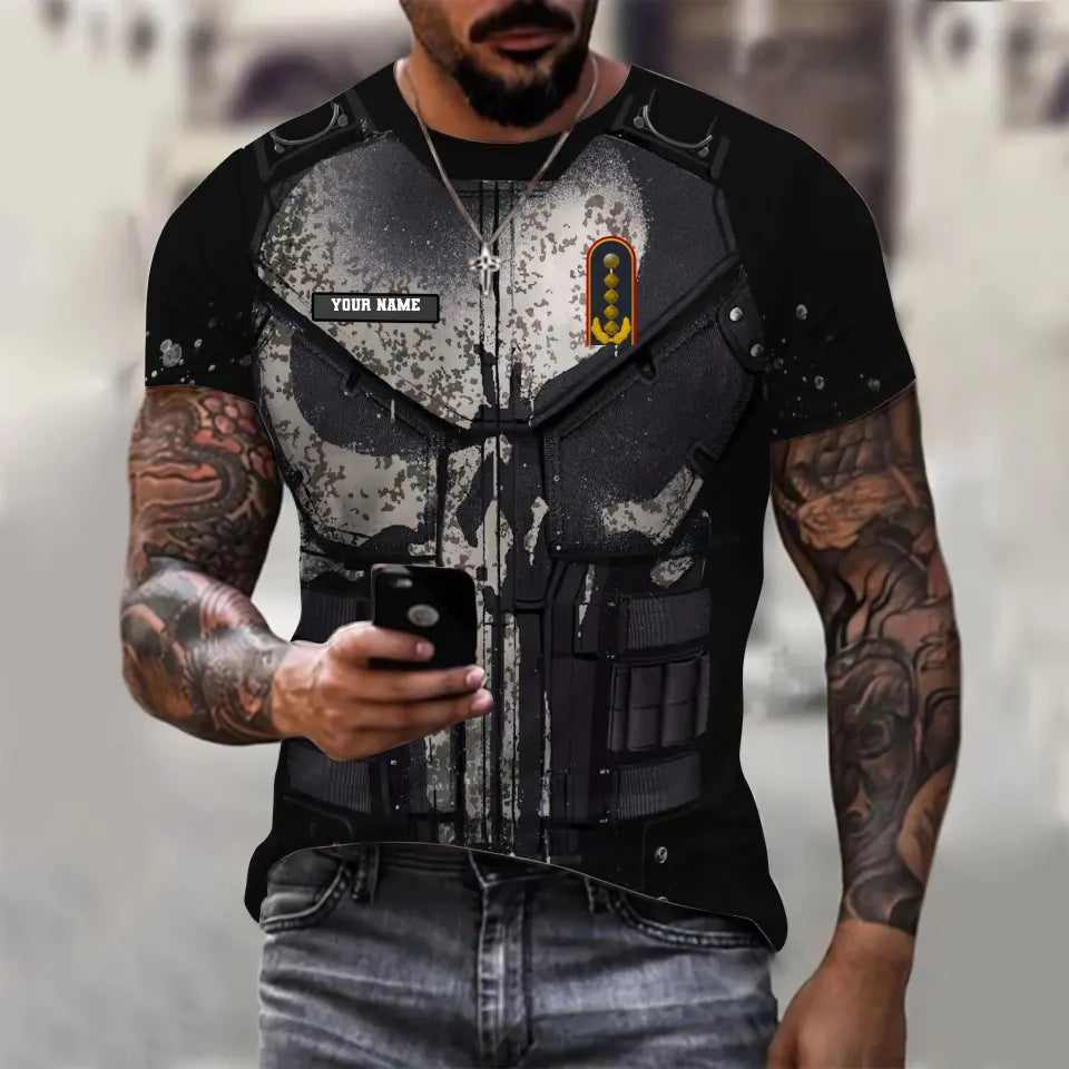 Personalized Germany Soldier/ Veteran Camo With Name And Rank T-shirt 3D Printed  - 17013888