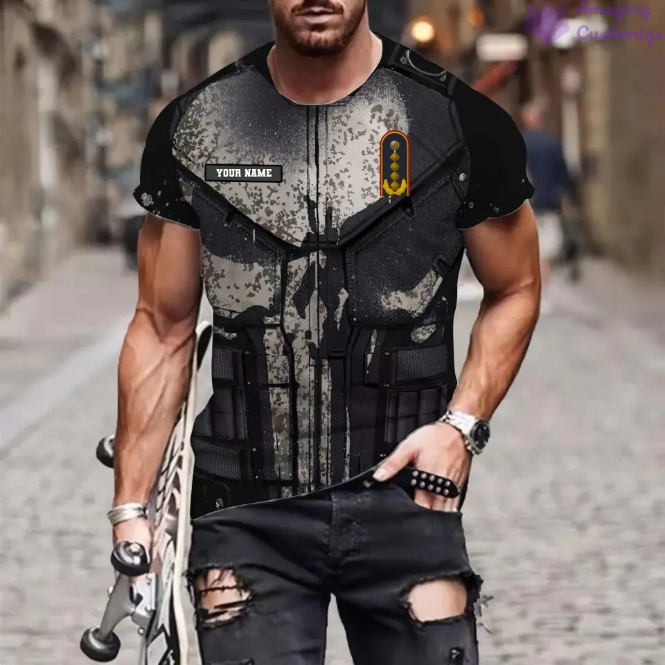Personalized Germany Soldier/ Veteran Camo With Name And Rank T-shirt 3D Printed  - 17013888