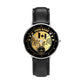Personalized Canada Soldier/ Veteran With Name Black Stitched Leather Watch - 04052402QA - Gold Version