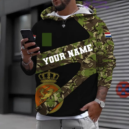 Personalized Netherlands Soldier/ Veteran Camo With Name And Rank Hoodie 3D Printed - 3001240001QA
