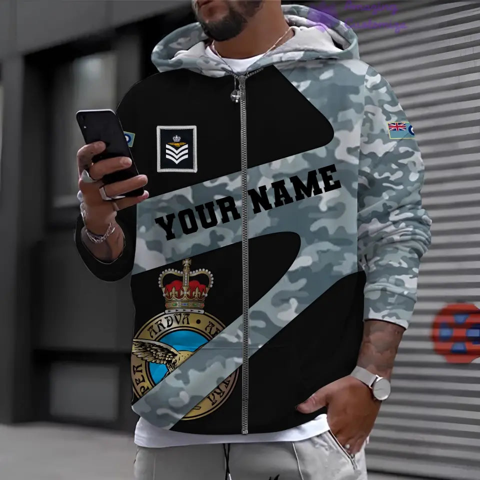 Personalized UK Soldier/ Veteran Camo With Name And Rank Hoodie 3D Printed - 17065728