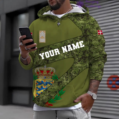 Personalized Denmark Soldier/Veteran with Name and Rank 3D Hoodie All Over Printed - 3001240001QA