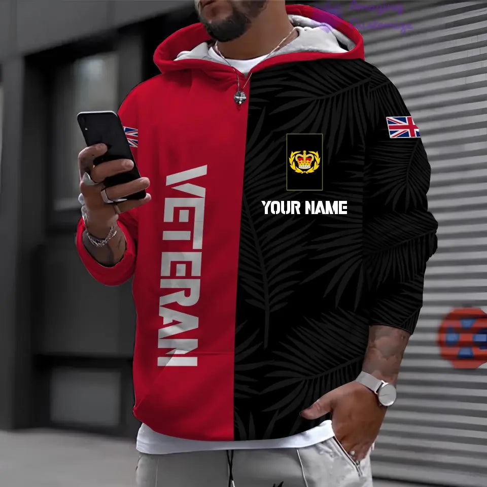Personalized UK Soldier/ Veteran Camo With Name And Rank Hoodie Shirt 3D Printed  - 17090784