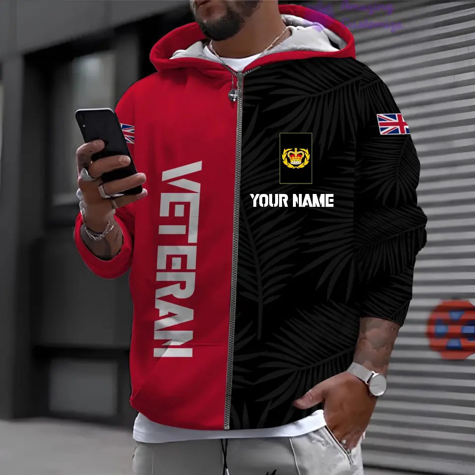 Personalized UK Soldier/ Veteran Camo With Name And Rank Hoodie Shirt 3D Printed  - 17090784