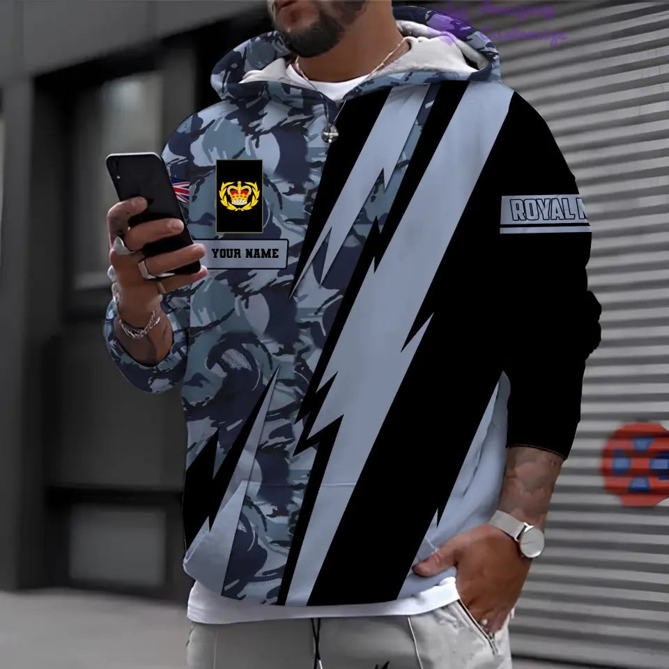 Personalized UK Soldier/ Veteran Camo With Name And Rank Hoodie 3D Printed  - 17095968
