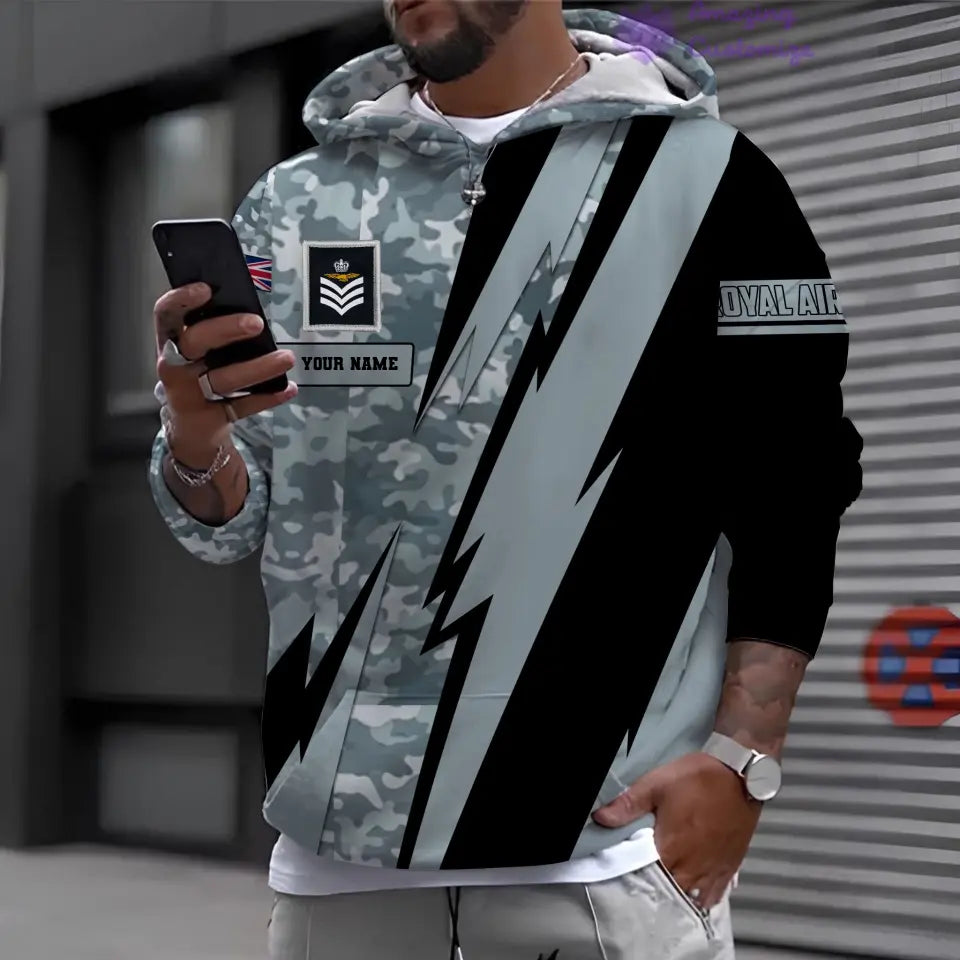Personalized UK Soldier/ Veteran Camo With Name And Rank Hoodie 3D Printed  - 17095968
