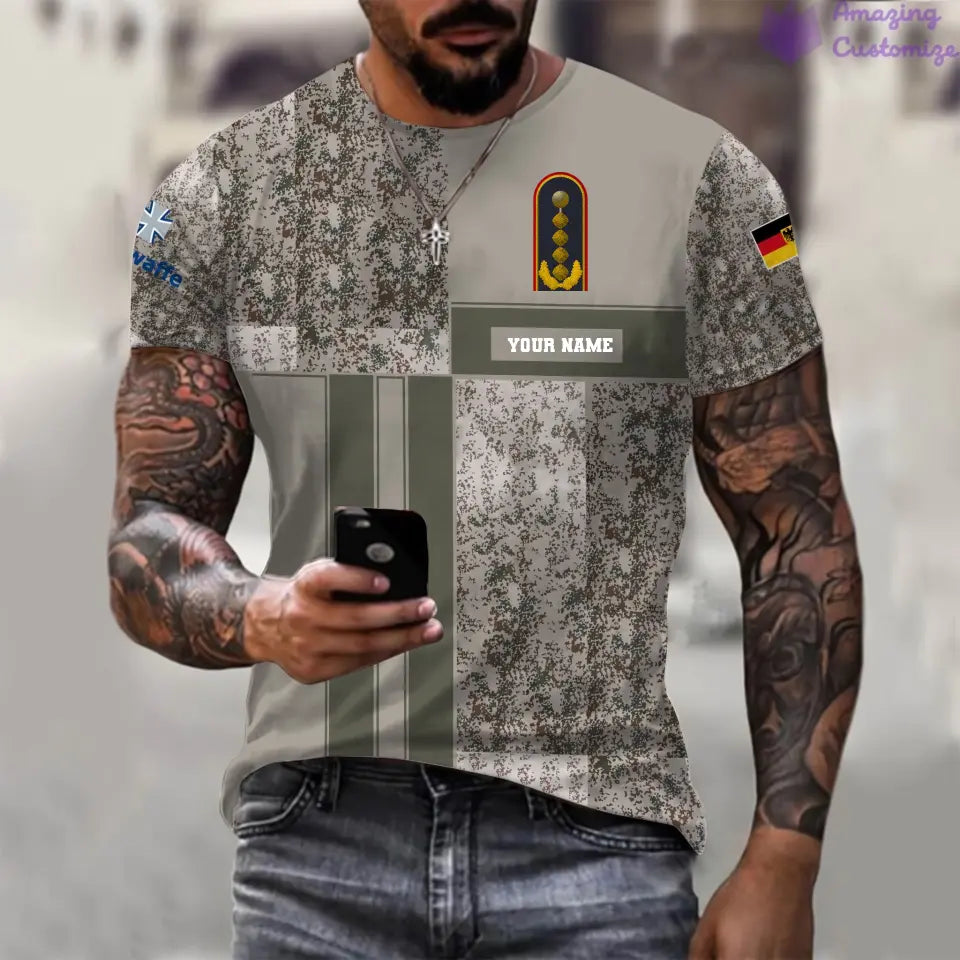 Personalized Germany Soldier/ Veteran Camo With Name And Rank T-shirt Printed  - 17150400