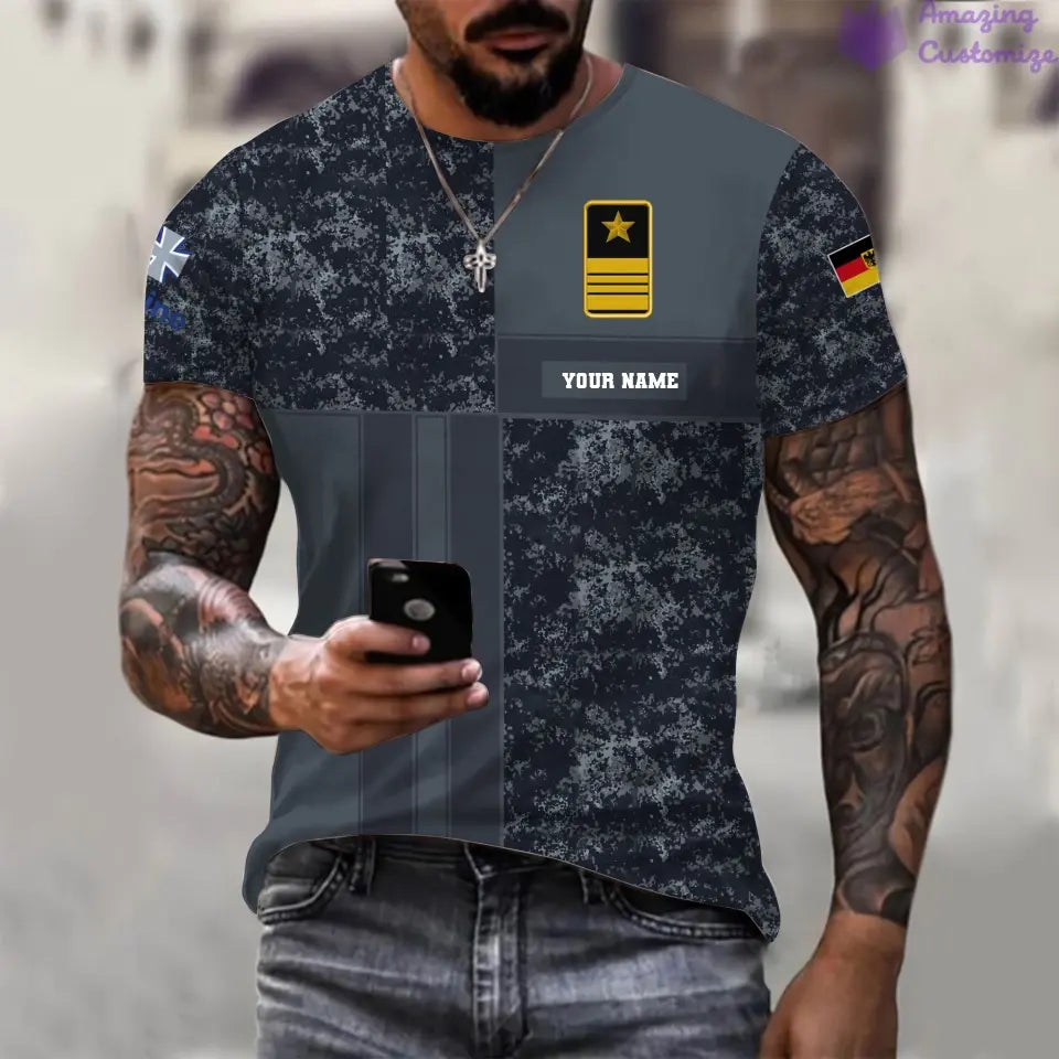 Personalized Germany Soldier/ Veteran Camo With Name And Rank T-shirt Printed  - 17150400