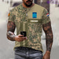 T-shirt personnalisé avec camouflage soldat/vétéran des Pays-Bas avec nom et grade imprimé - 07052401QA