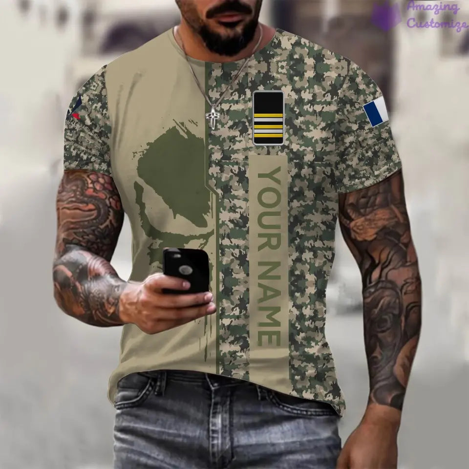 Personalized France Soldier/ Veteran Camo With Name And Rank Hoodie Printed  - 10052401QA