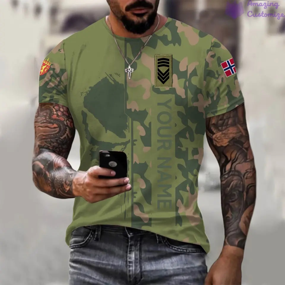 Personalized Norway Soldier/Veteran with Name and Rank Hoodie All Over Printed - 17150400