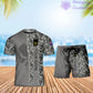 Personalized Australia Soldier/ Veteran Camo With Name And Rank Combo T-Shirt + Short 3D Printed  - 17152992