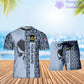 Personalized UK Soldier/ Veteran Camo With Name And Rank Combo T-Shirt + Short 3D Printed  - 17152992