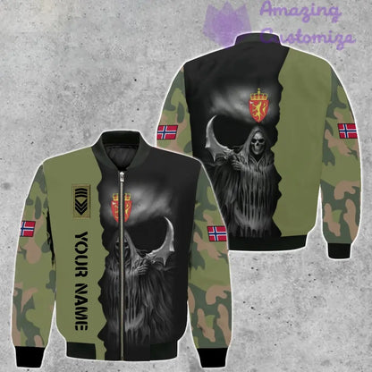 Personalized Norway Soldier/ Veteran Camo With Name And Rank Bomber Jacket 3D Printed - 17062272