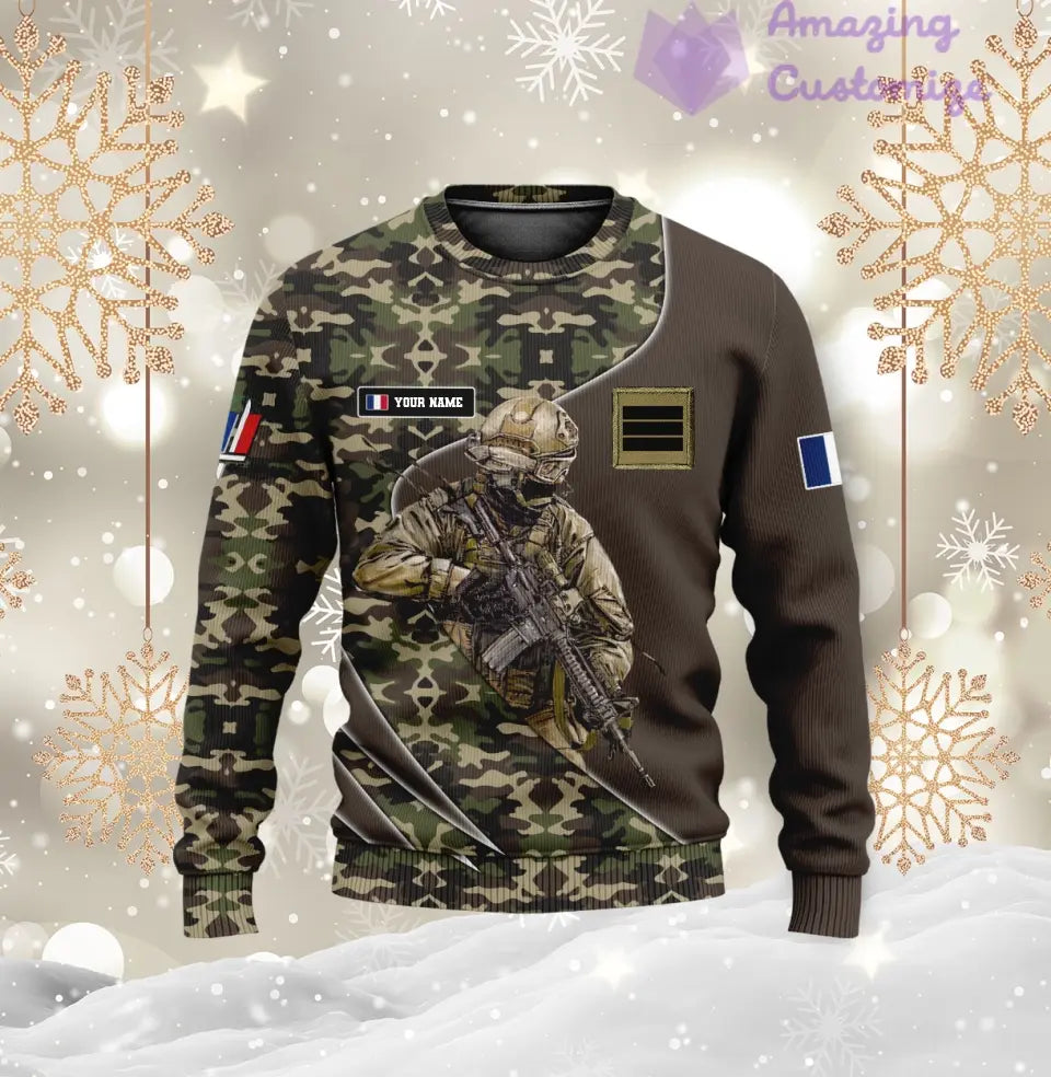 Personalized France with Name and Rank Soldier/Veteran Hoodie All Over Printed - 15052401QA