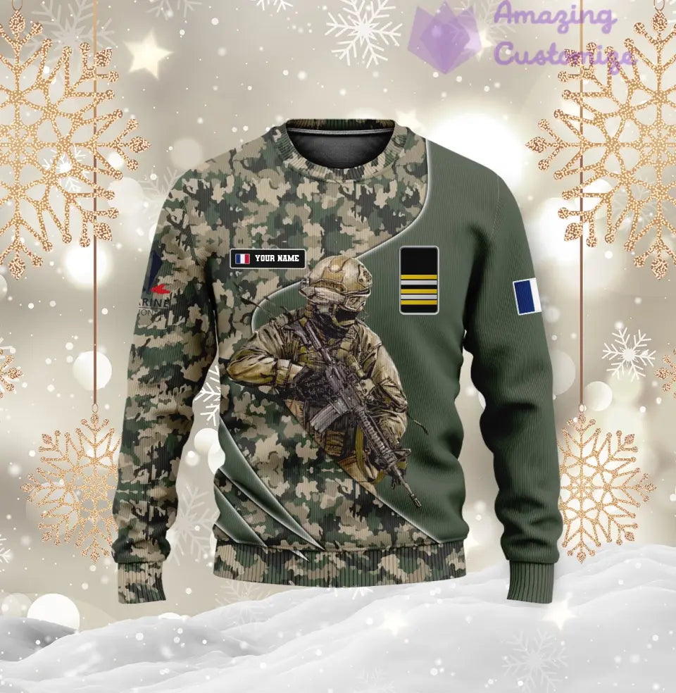 Personalized France with Name and Rank Soldier/Veteran Hoodie All Over Printed - 15052401QA