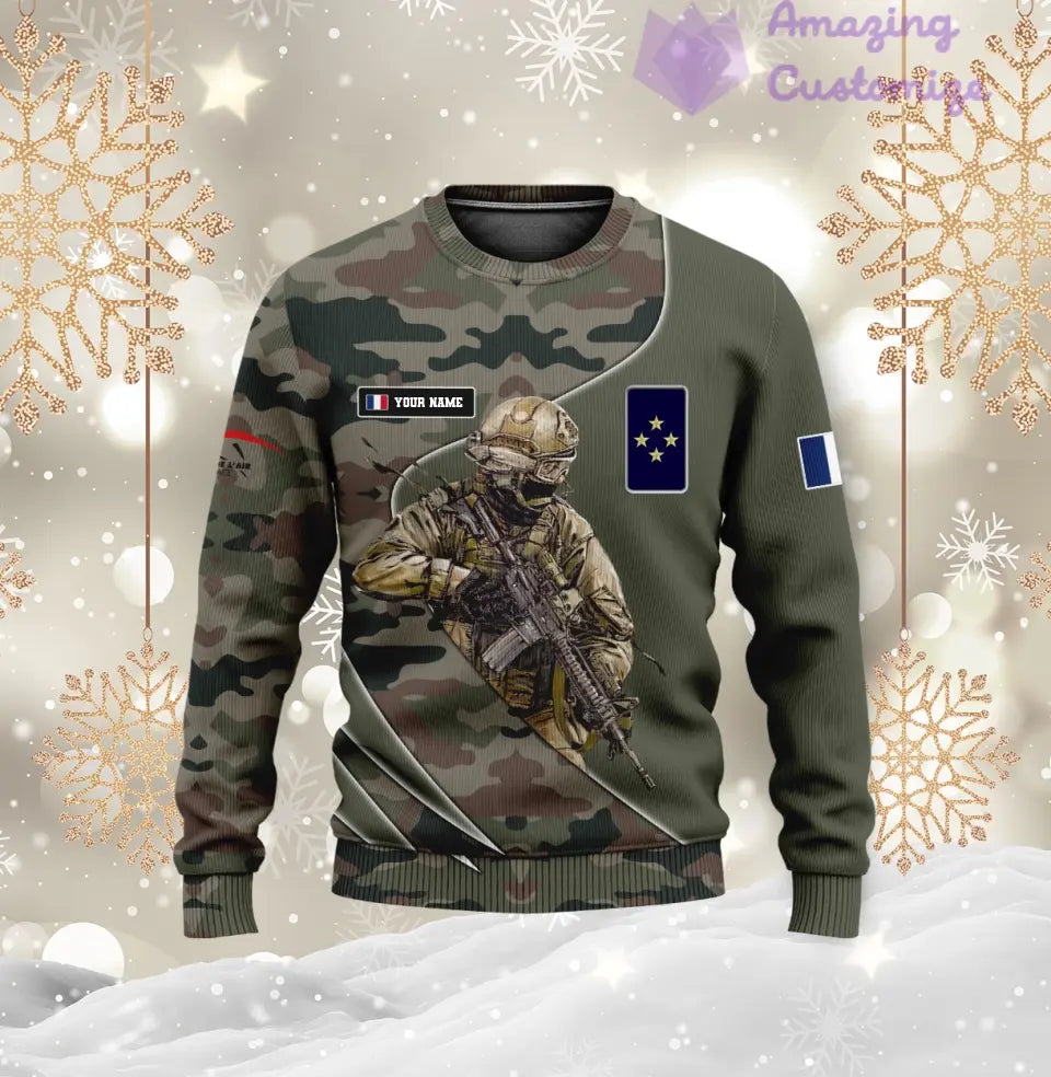 Personalized France with Name and Rank Soldier/Veteran Hoodie All Over Printed - 15052401QA