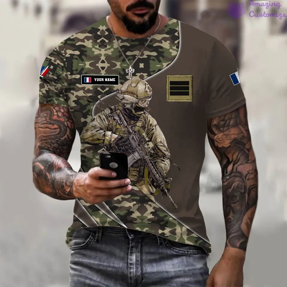 Personalized France with Name and Rank Soldier/Veteran Hoodie All Over Printed - 15052401QA